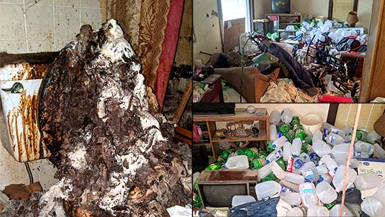 Extreme hoard home in Evansville, Indiana