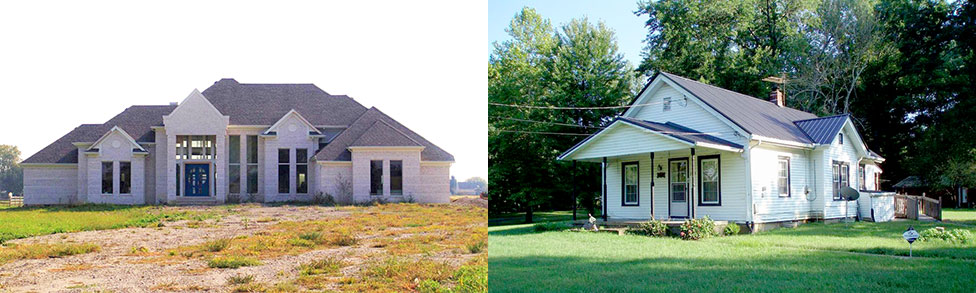 unfinished mansion and rural home